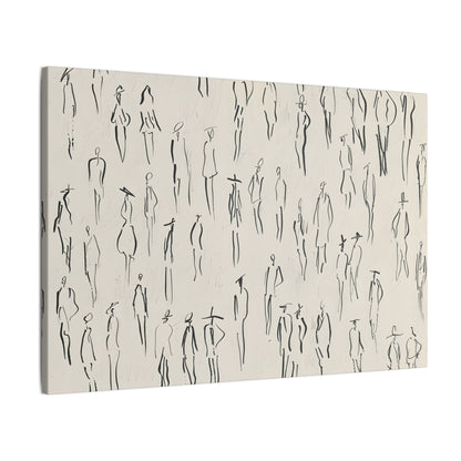 .75&quot; Matte Canvas - Crowd in Motion Linework