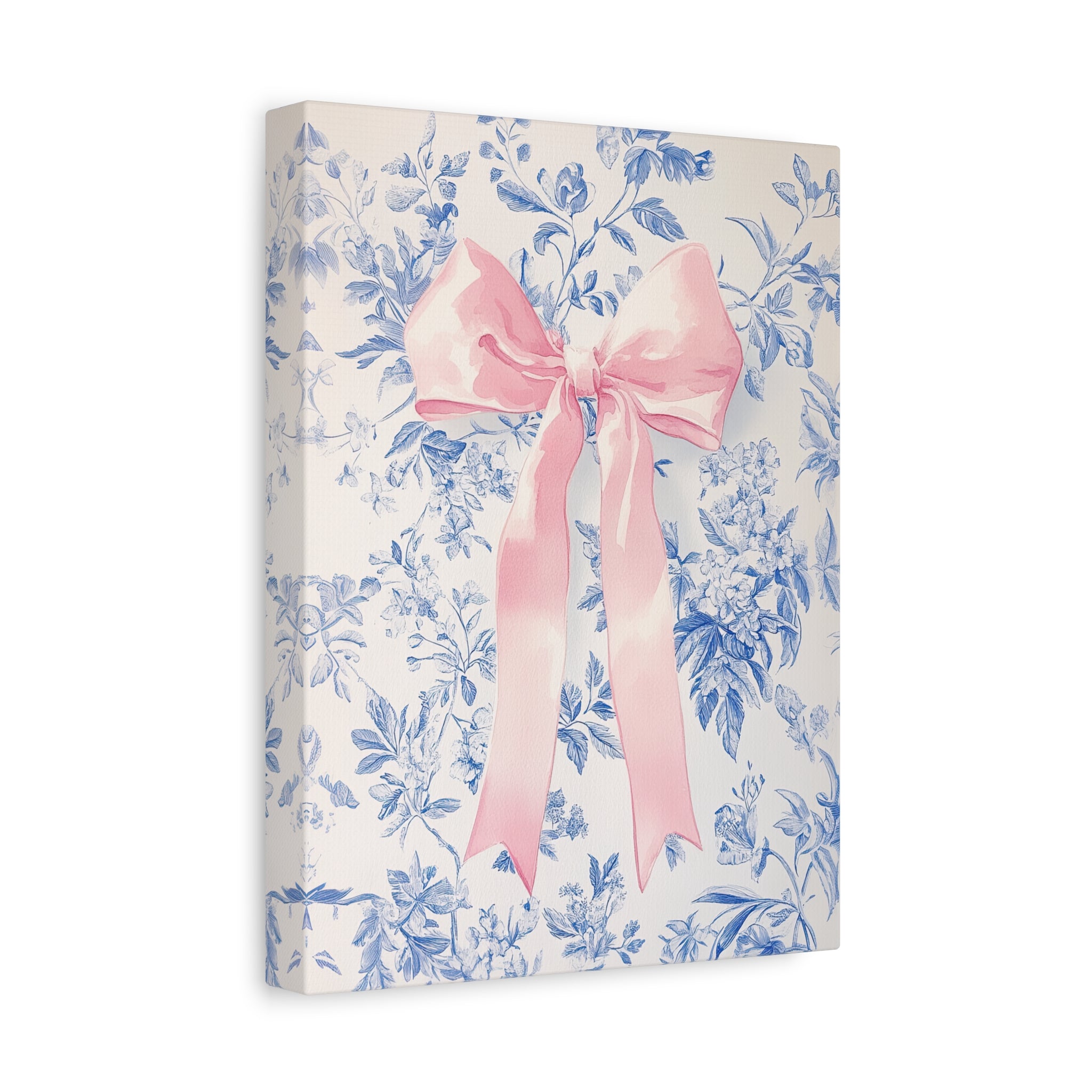 1.25" Matte Canvas - Pink Bow Floralscape
