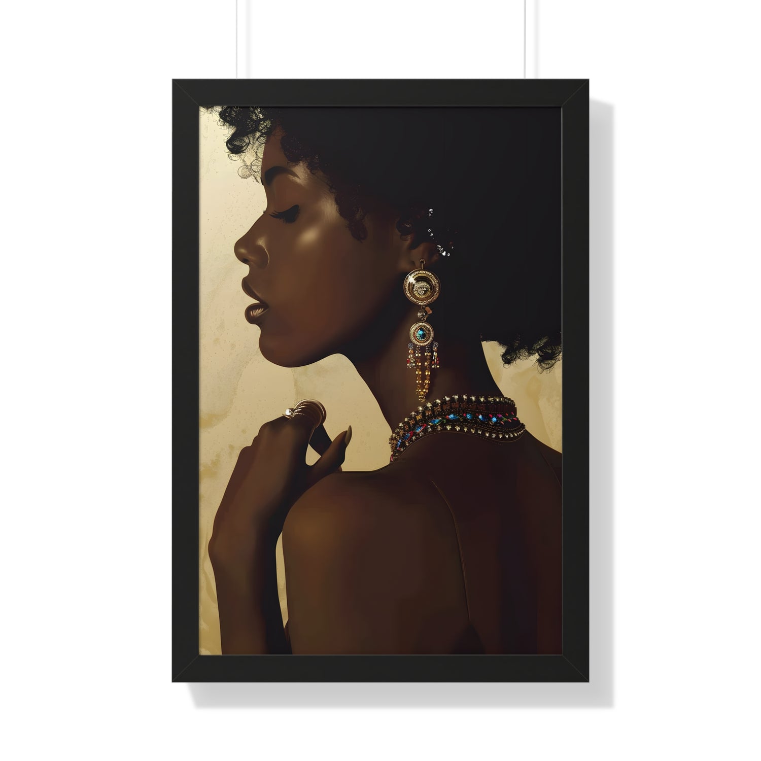 Framed Paper Print - Regal Jewel Toned Muse
