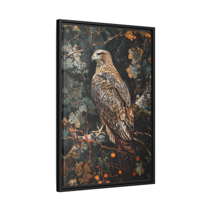 Framed Canvas - Majestic Hawk in Autumn