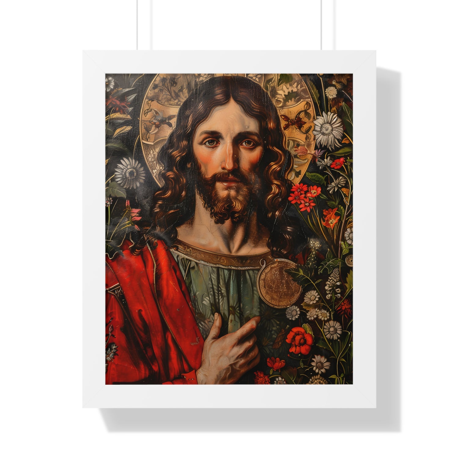 Framed Paper Print - Sacred Floral Savior