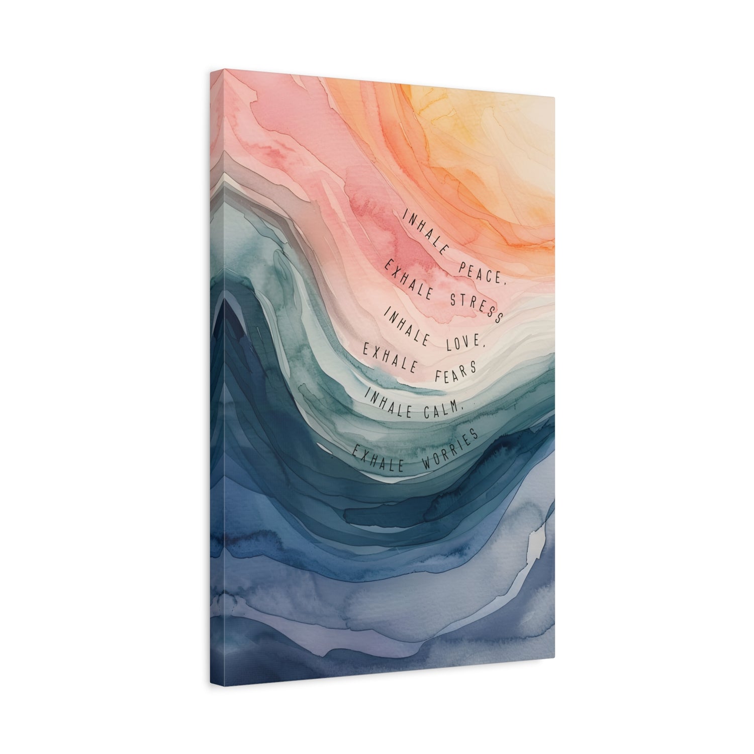 1.25" Matte Canvas - Inhale Exhale Watercolor Calm