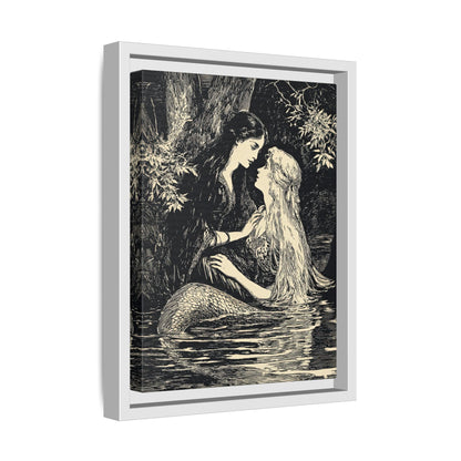 Framed Canvas - Mermaid Fairy Midnight Kiss