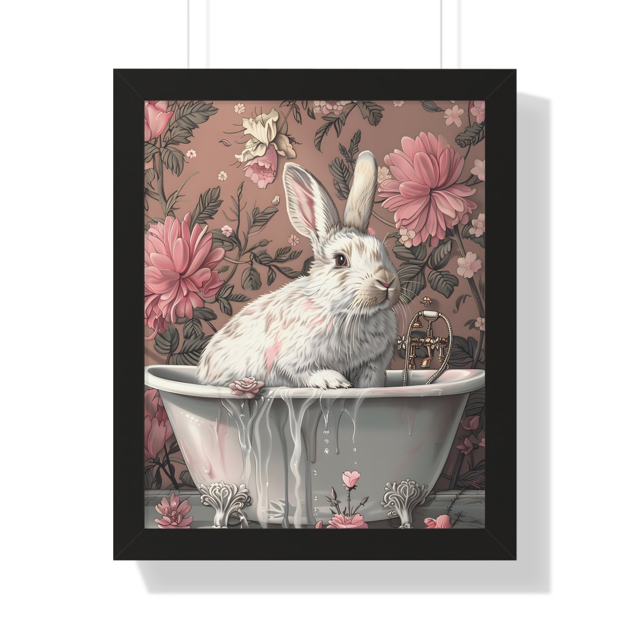 Framed Paper Print - Bathing Bunny Bloom