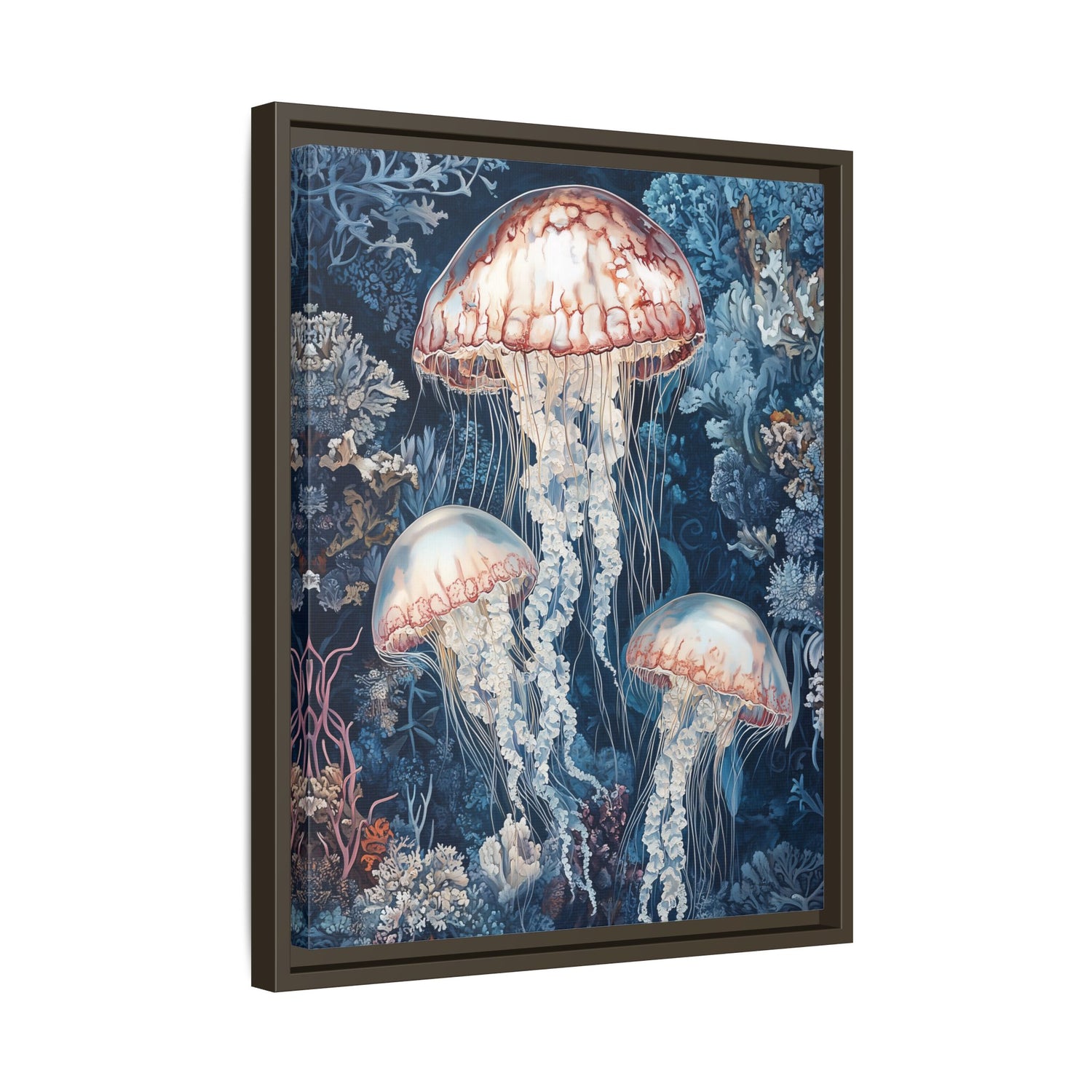 Framed Canvas - Ethereal Ocean Jellyfish
