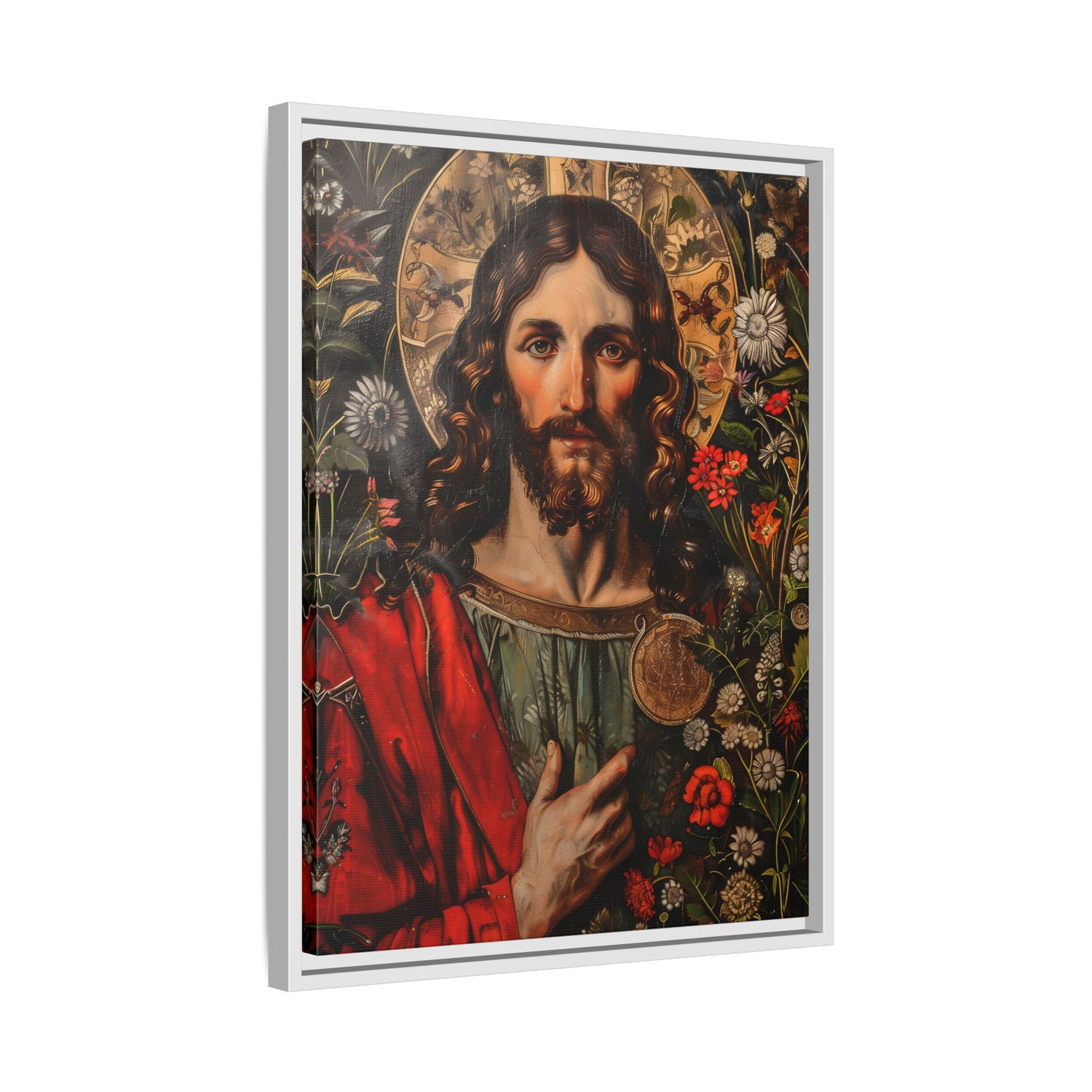Framed Canvas - Sacred Floral Savior