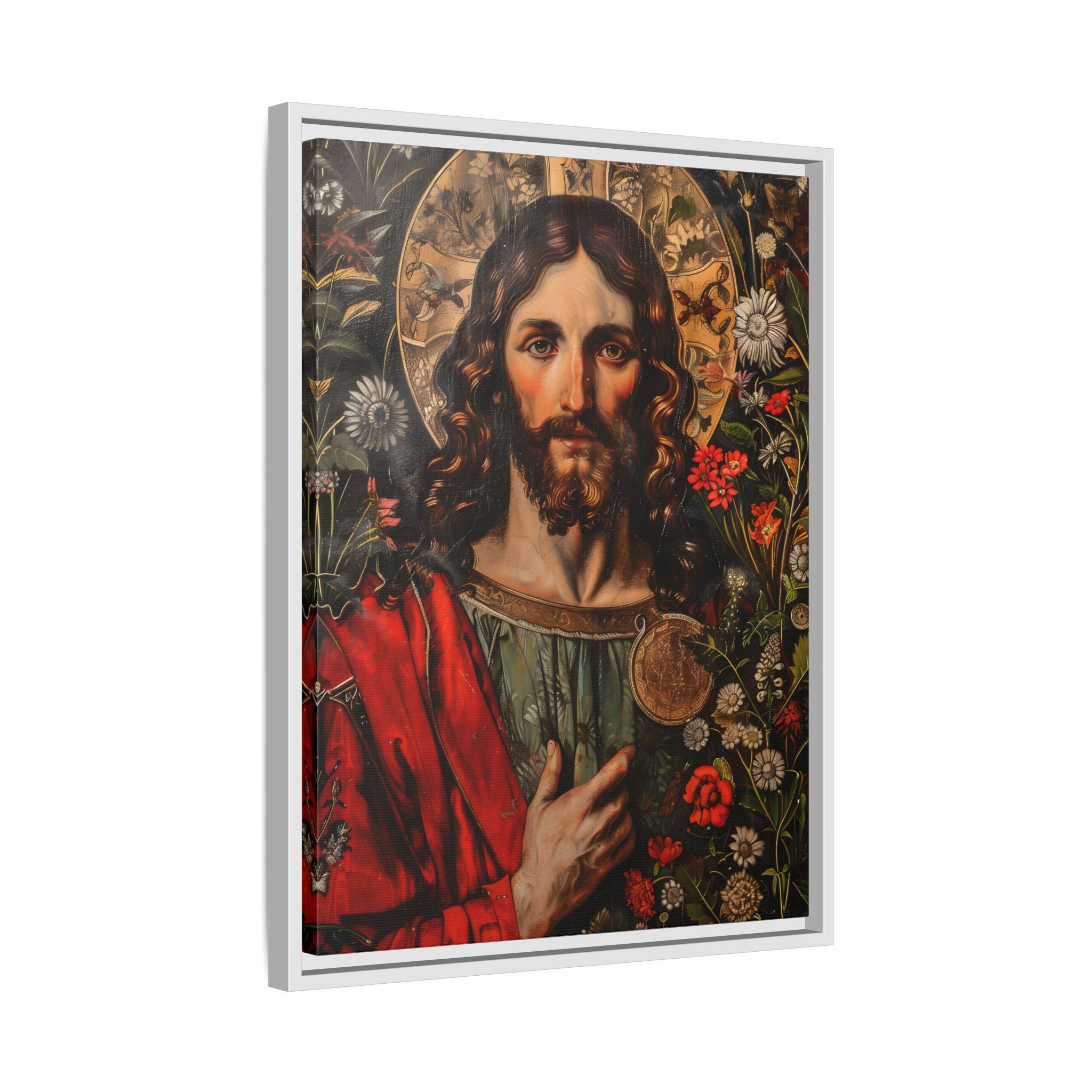 Framed Canvas - Sacred Floral Savior