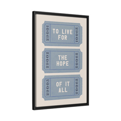 Framed Canvas - The Hope Ticket Trilogy