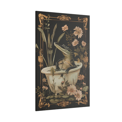 .75&quot; Matte Canvas - Crocodile in Bloom Bath Bliss