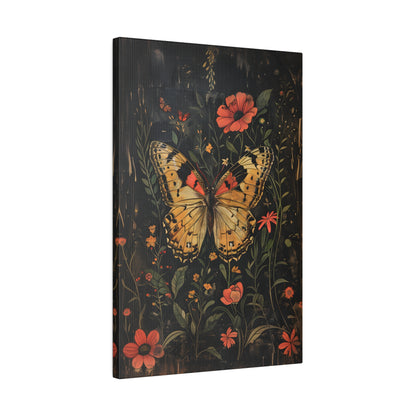 .75" Matte Canvas - Nocturnal Butterfly Garden