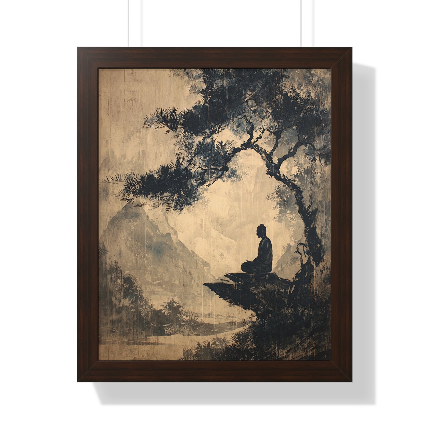 Framed Paper Print - Mountain Tree Zen Silence