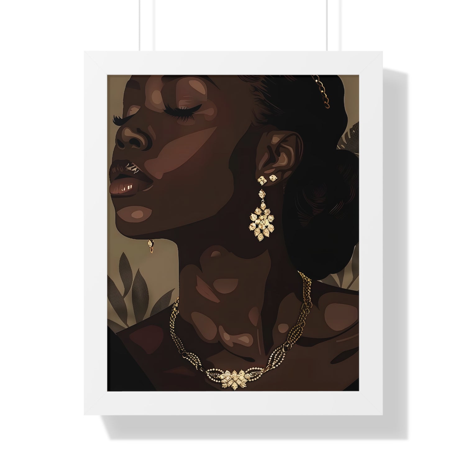 Framed Paper Print - Golden Melanin Muse