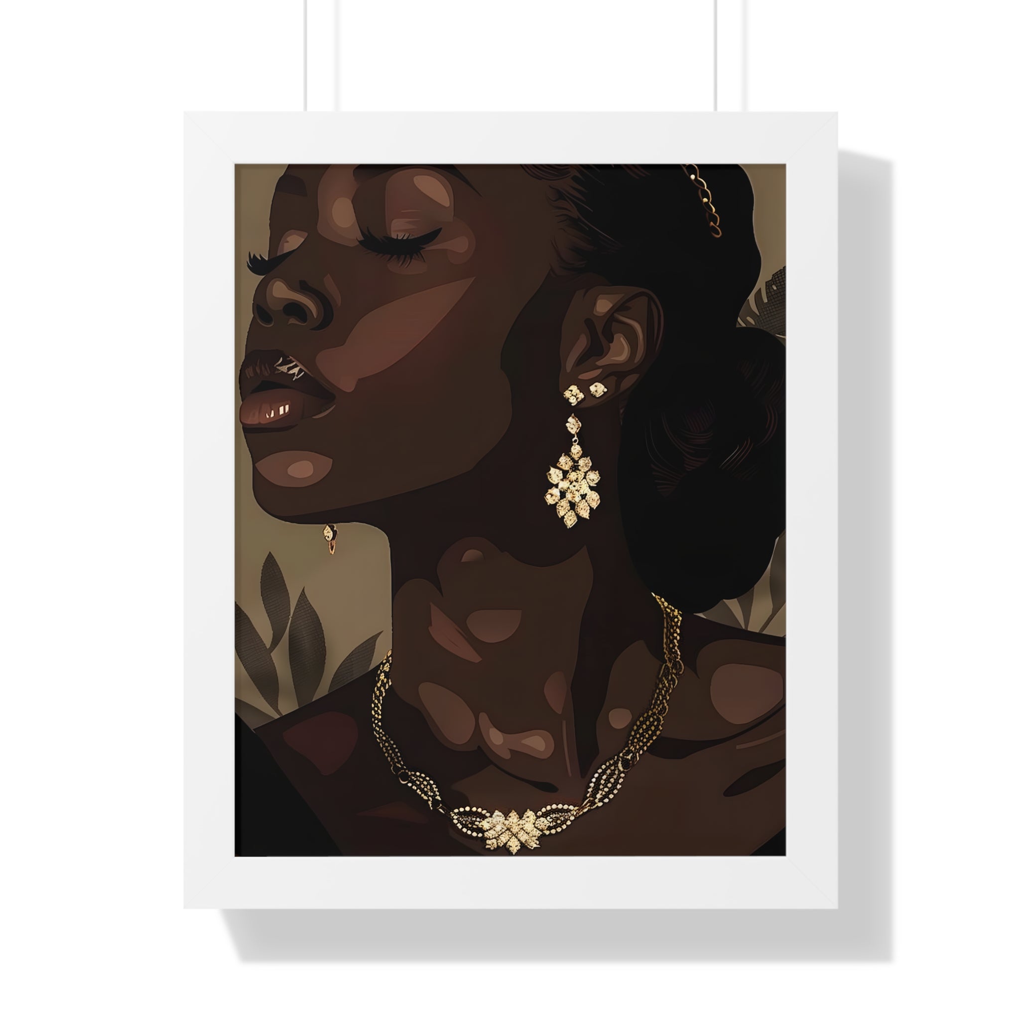 Framed Paper Print - Golden Melanin Muse
