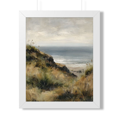 Framed Paper Print - Misty Coastal Seascape