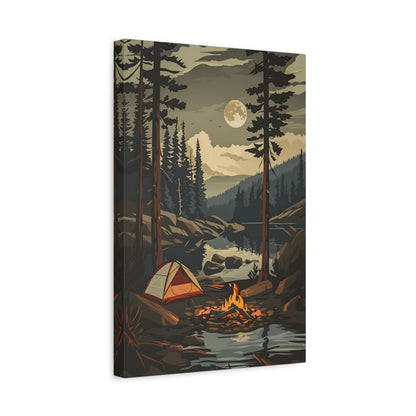 1.25" Matte Canvas - Moonlit Campfire Escape