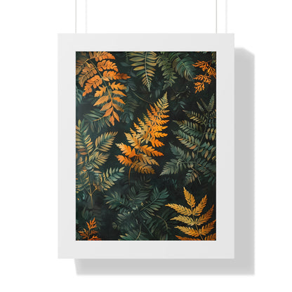 Framed Paper Print - Golden Fern Elegance