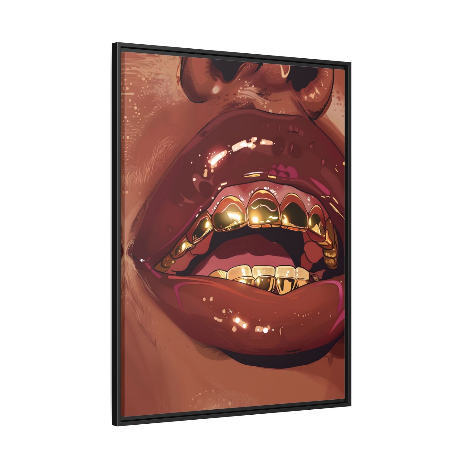 Framed Canvas - Gold Grills Glam Closeup