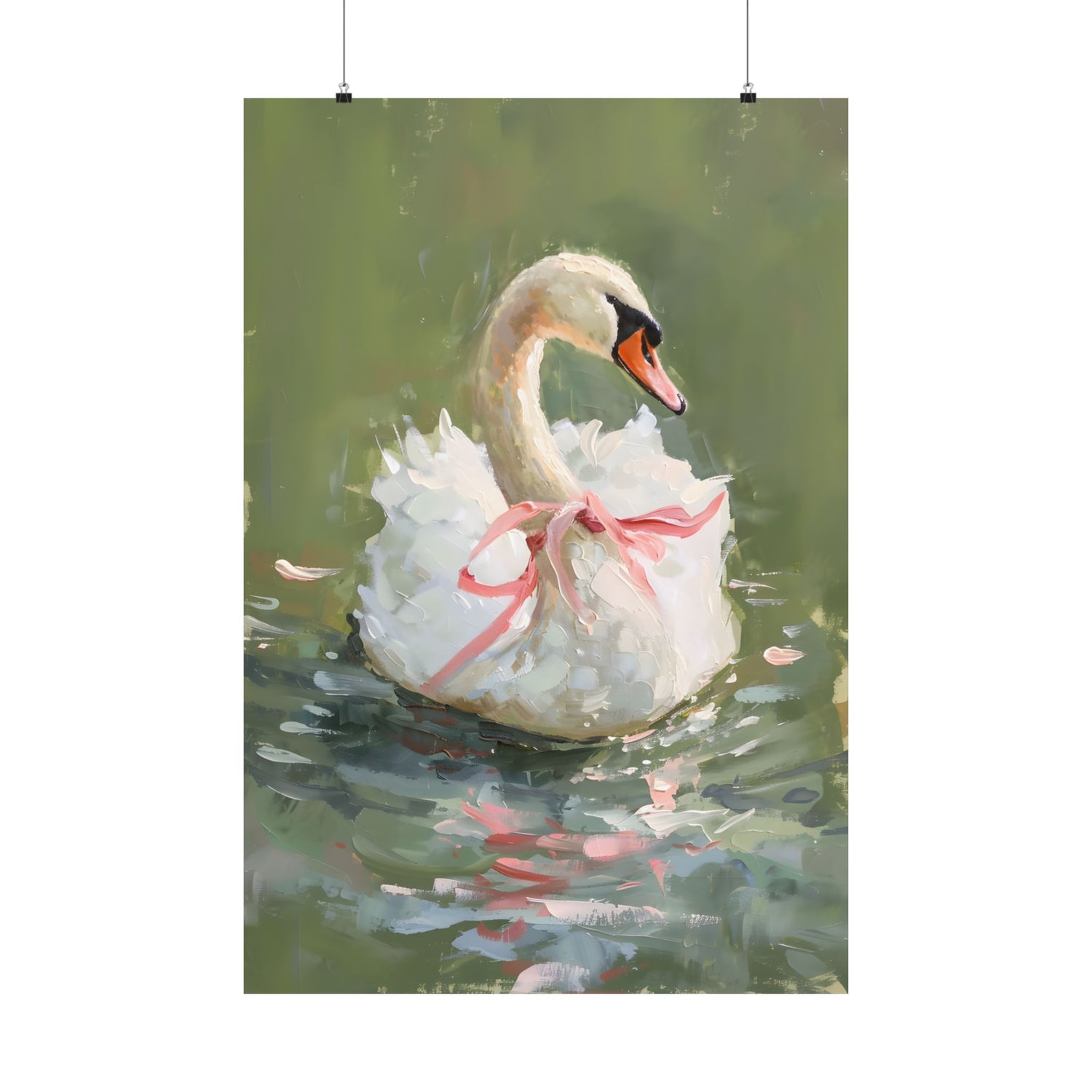 Ballet Swan in Pink Bow