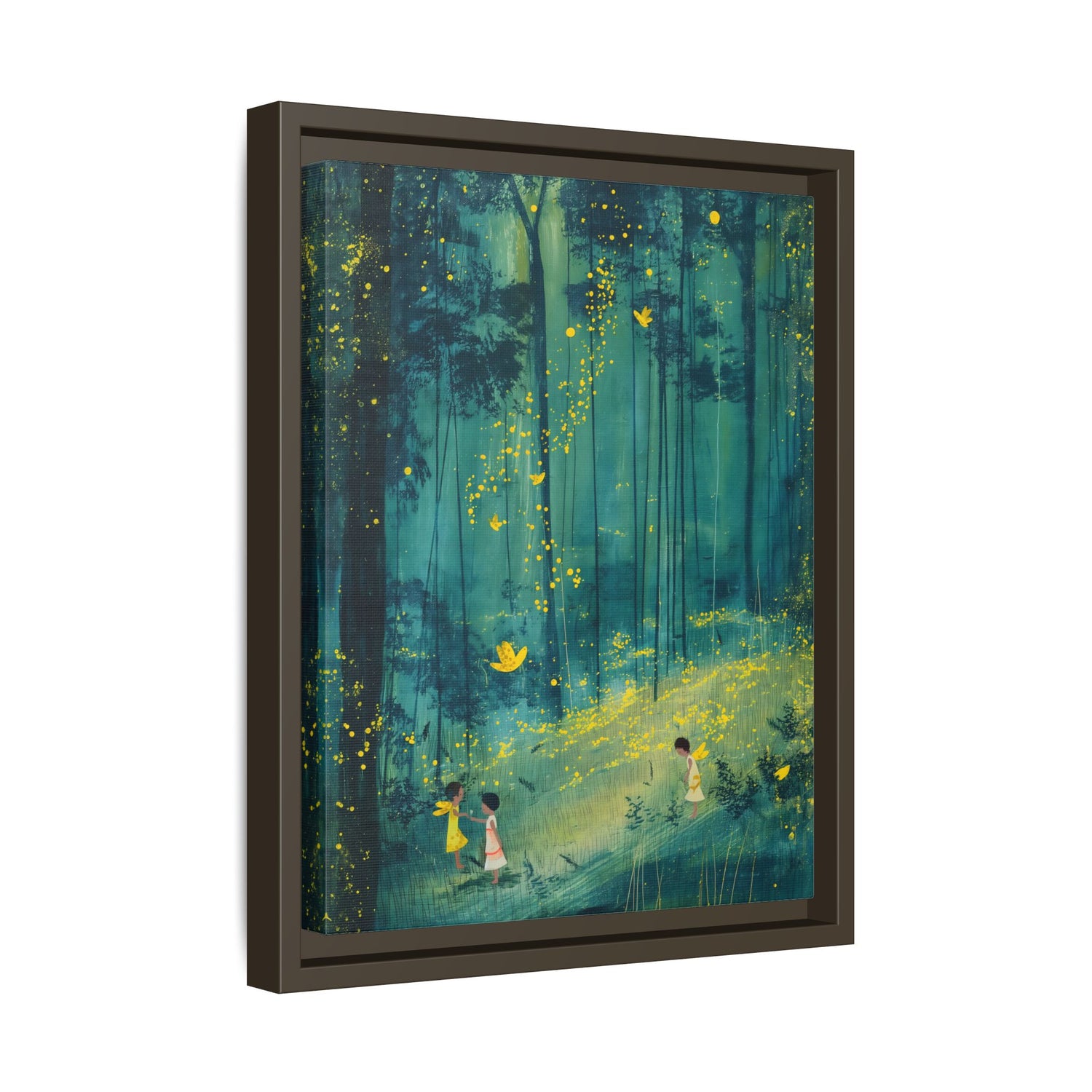 Framed Canvas - Enchanted Firefly Forest