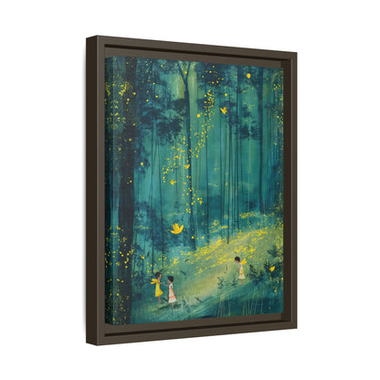 Framed Canvas - Enchanted Firefly Forest
