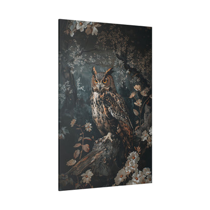 .75" Matte Canvas - Midnight Watchful Owl