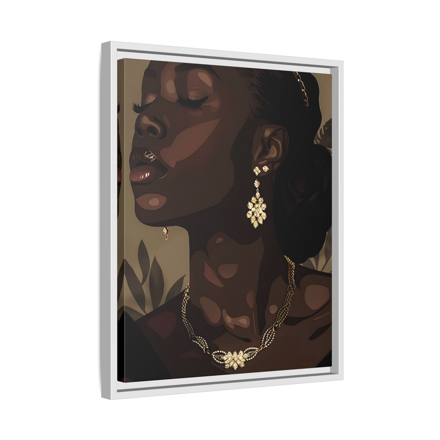 Framed Canvas - Golden Melanin Muse