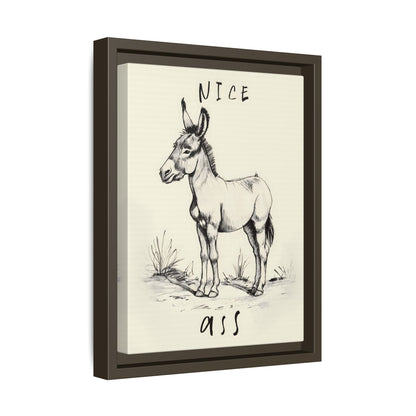 Framed Canvas - Donkey Line Art Humor