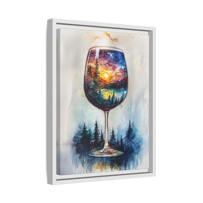 Framed Canvas - Galaxy Within the Wine Glass
