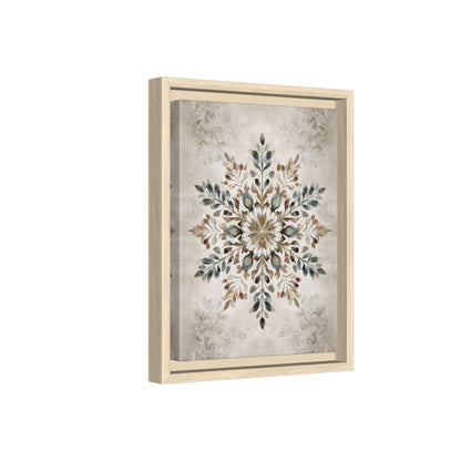 Framed Canvas - Nordic Botanical Snowflake