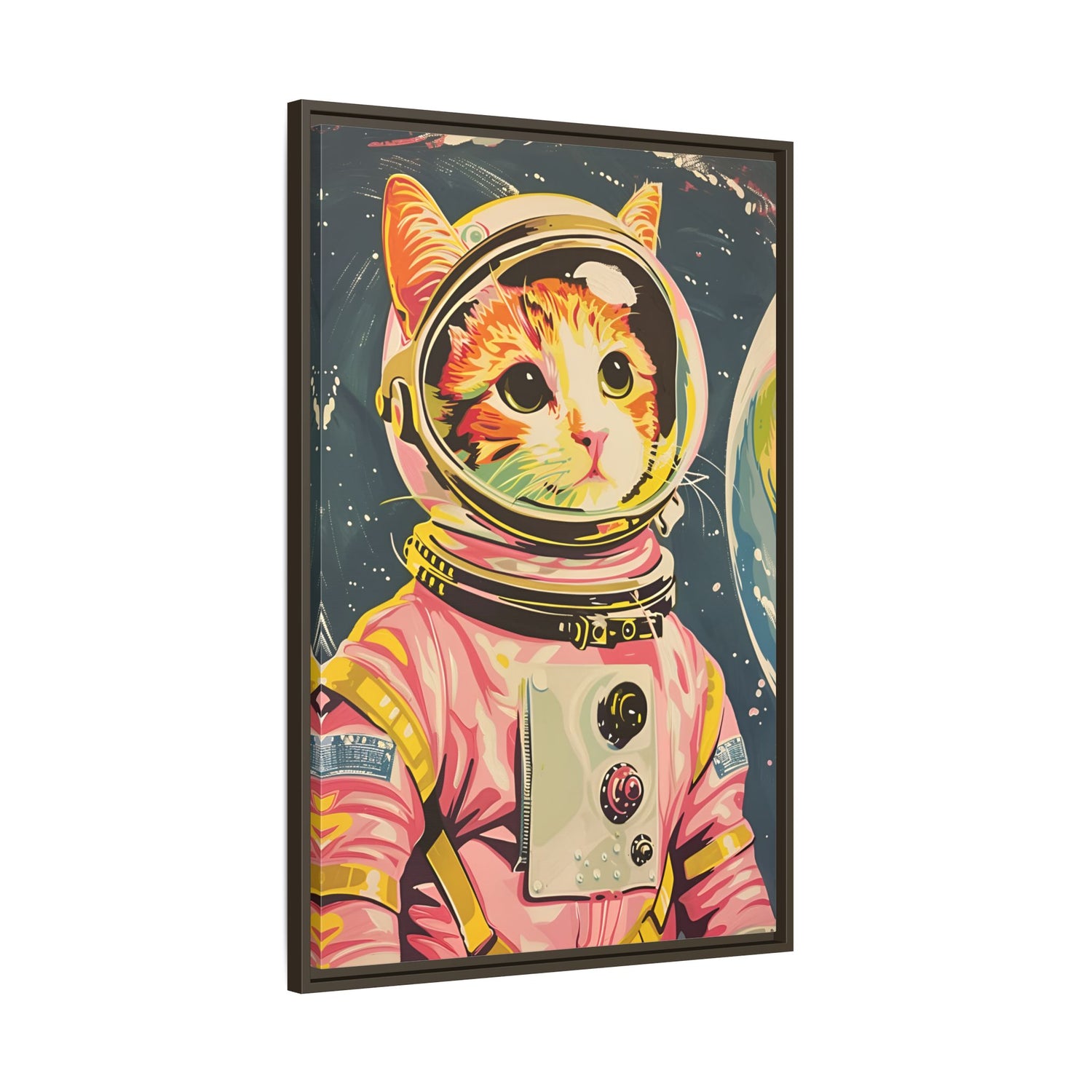 Framed Canvas - Catstronaut Pink Mission