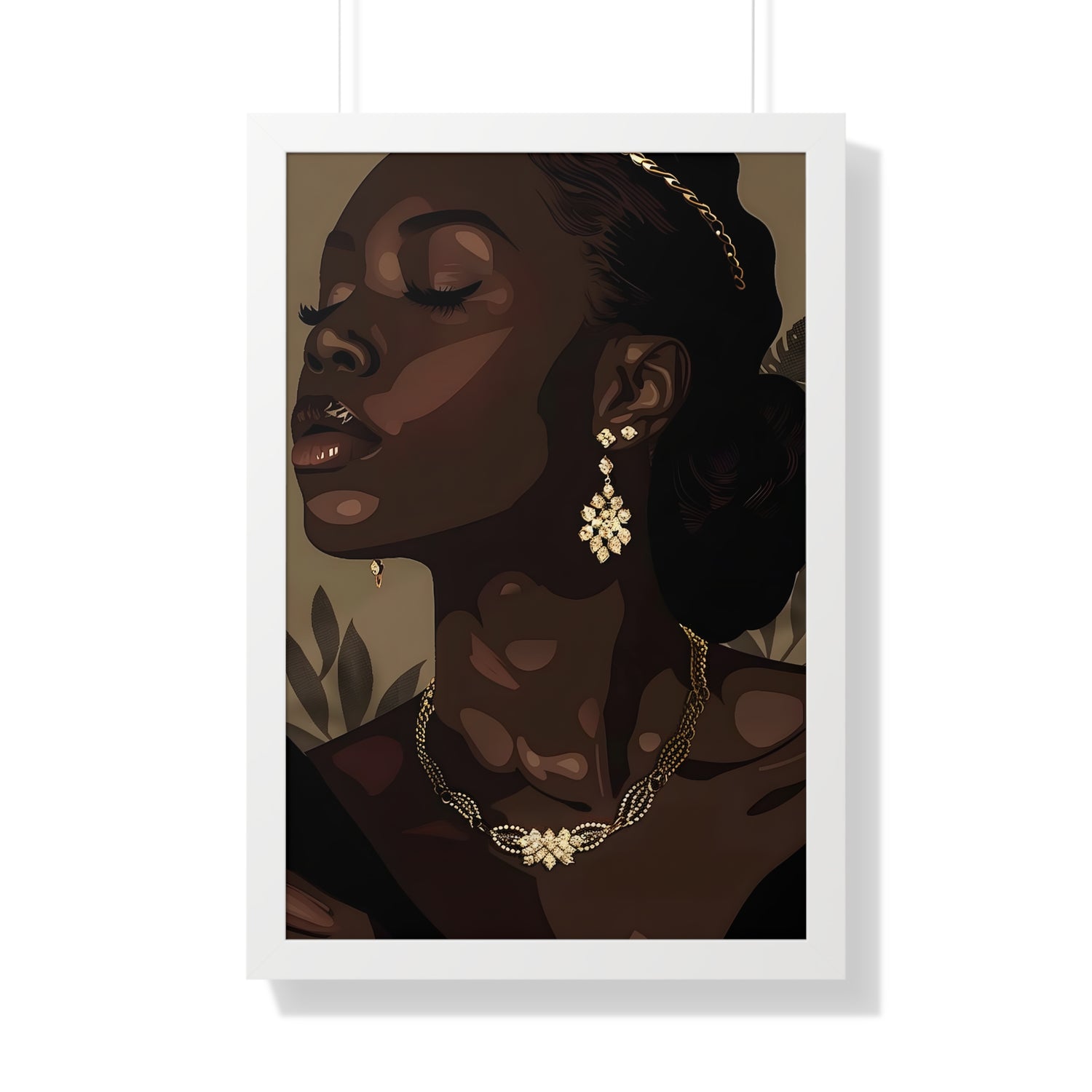 Framed Paper Print - Golden Melanin Muse