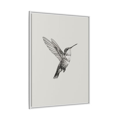 Framed Canvas - Flying Hummingbird Line Study