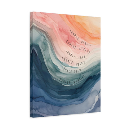 1.25" Matte Canvas - Inhale Exhale Watercolor Calm