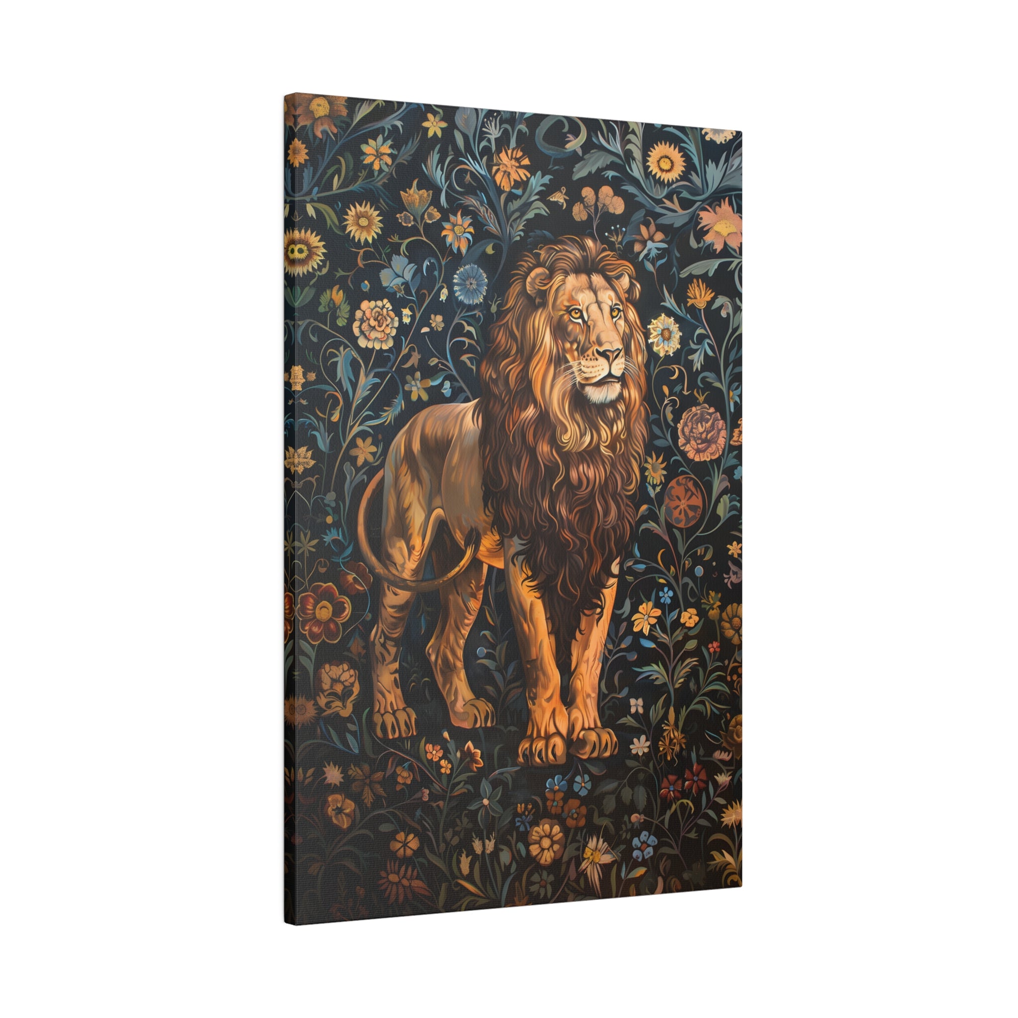 .75&quot; Matte Canvas - Majestic Floral Lion