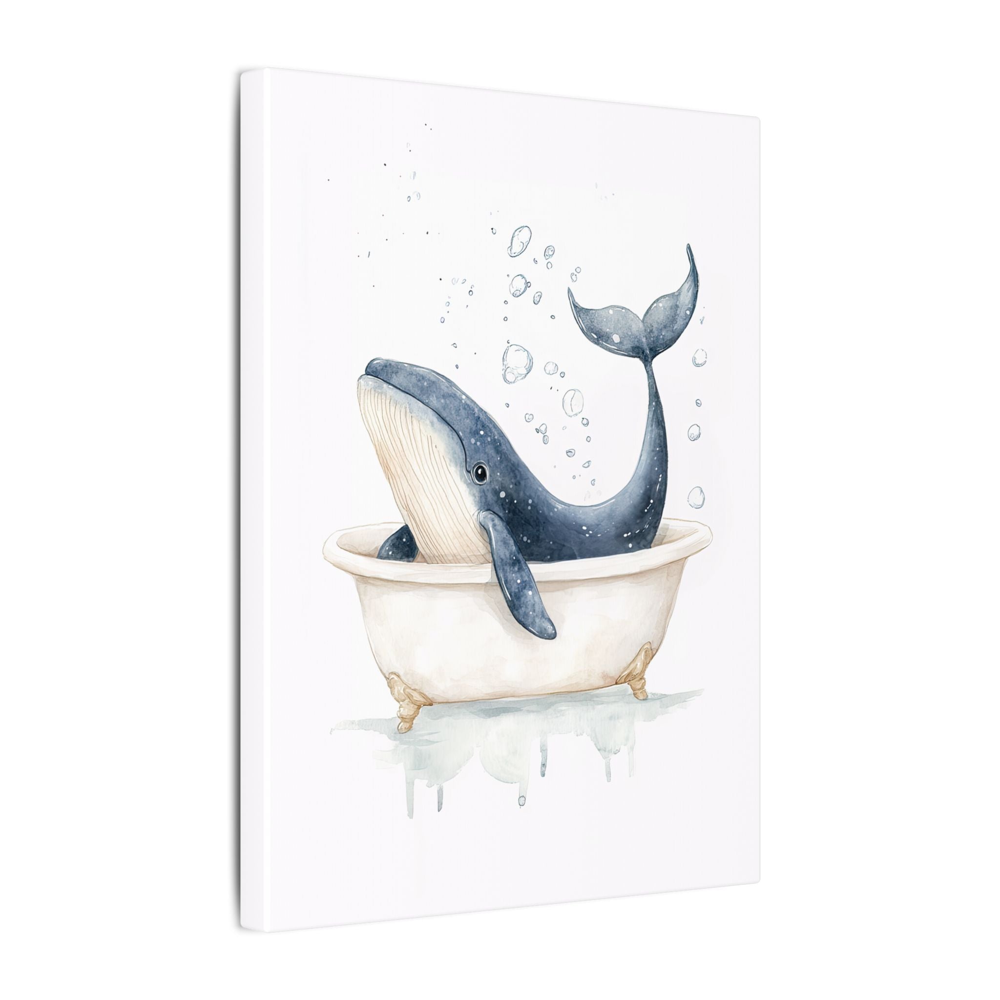 .75" Matte Canvas - Whale Tub Bubble Splash