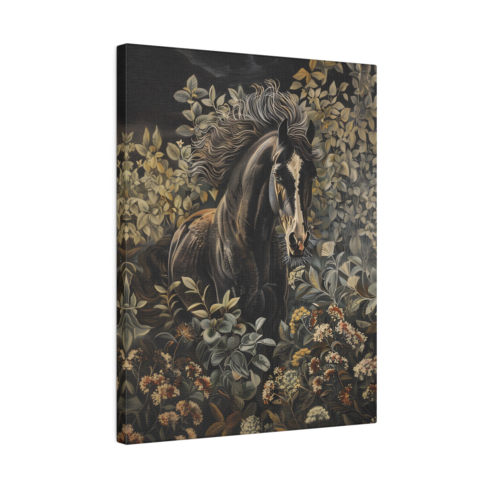 .75&quot; Matte Canvas - Equine Elegance in Twilight Bloom