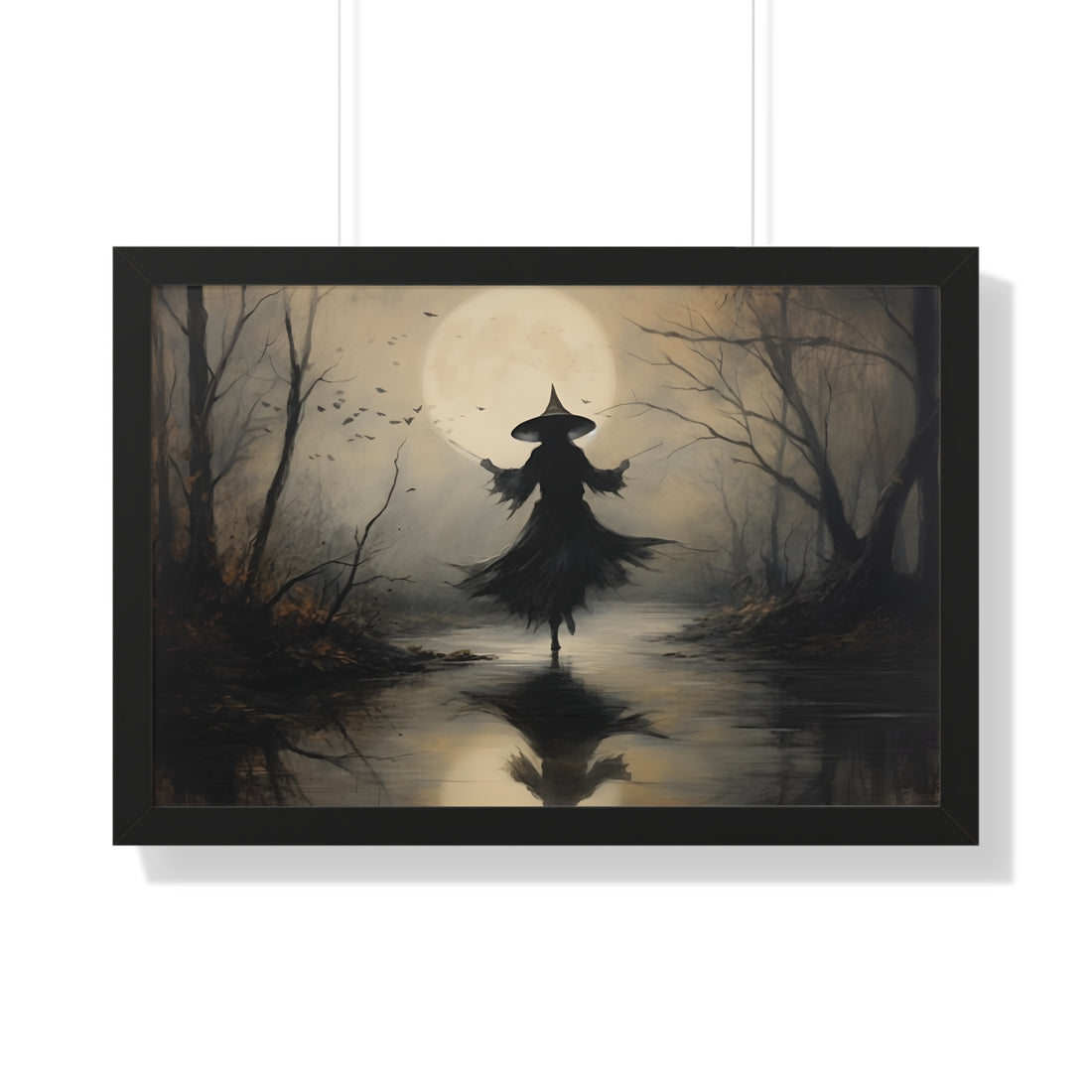 Framed Paper Print - Moonlit Witch&