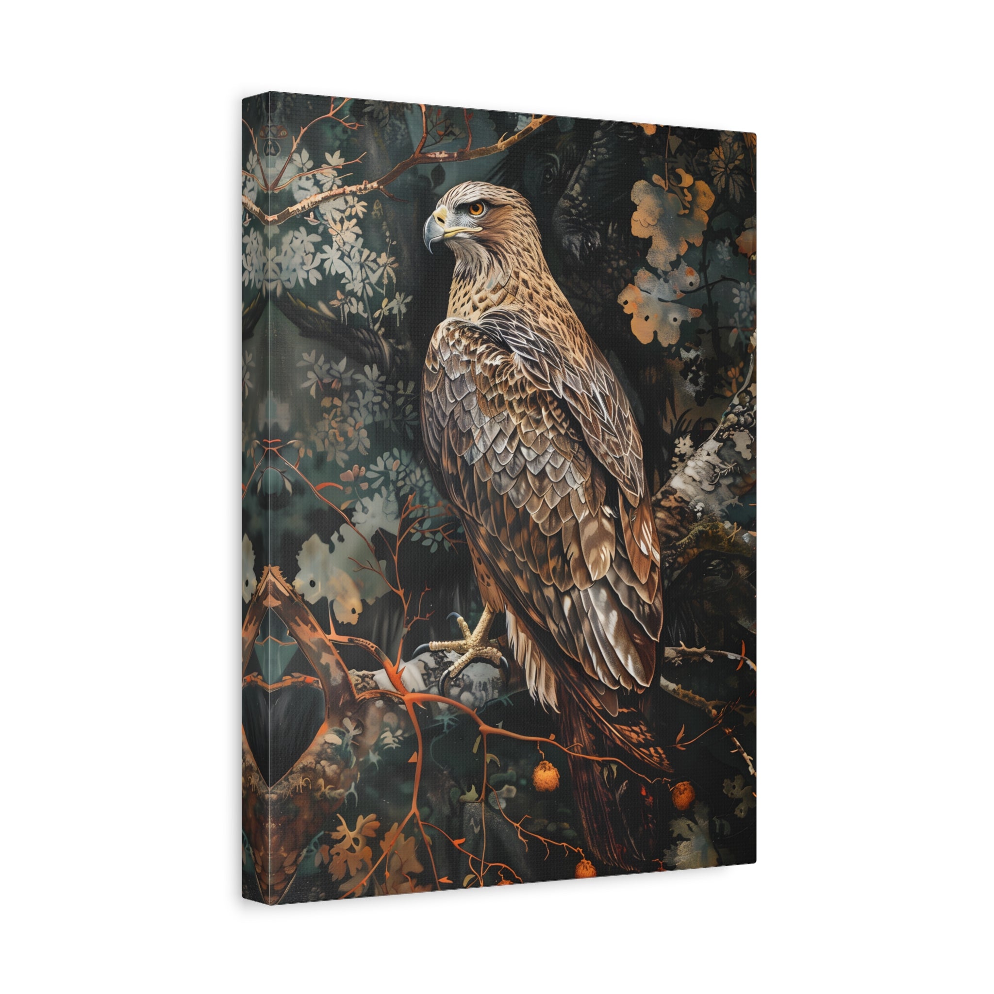 1.25" Matte Canvas - Majestic Hawk in Autumn