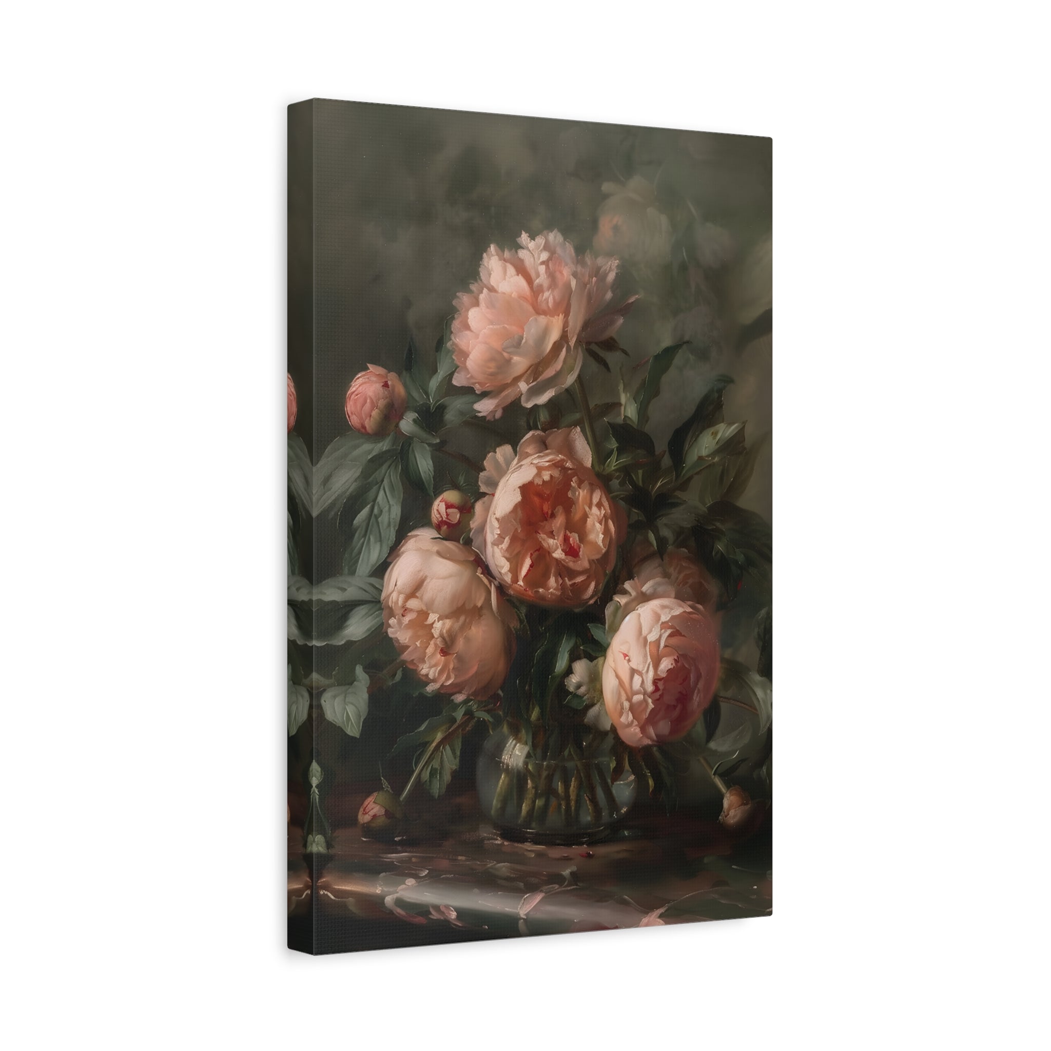 1.25" Matte Canvas - Vintage Blush Peony Bouquet