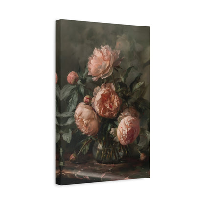 1.25" Matte Canvas - Vintage Blush Peony Bouquet