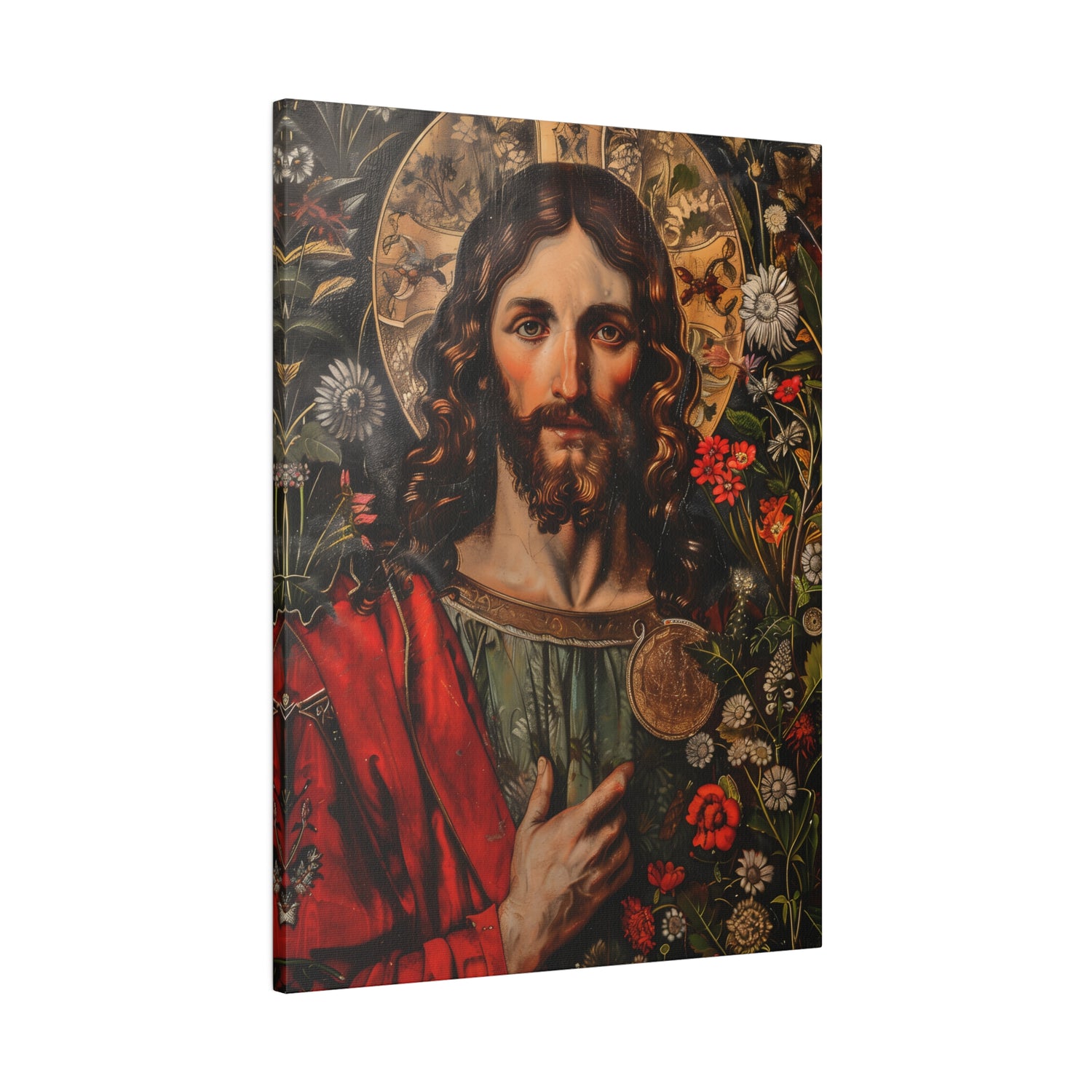 .75" Matte Canvas - Sacred Floral Savior