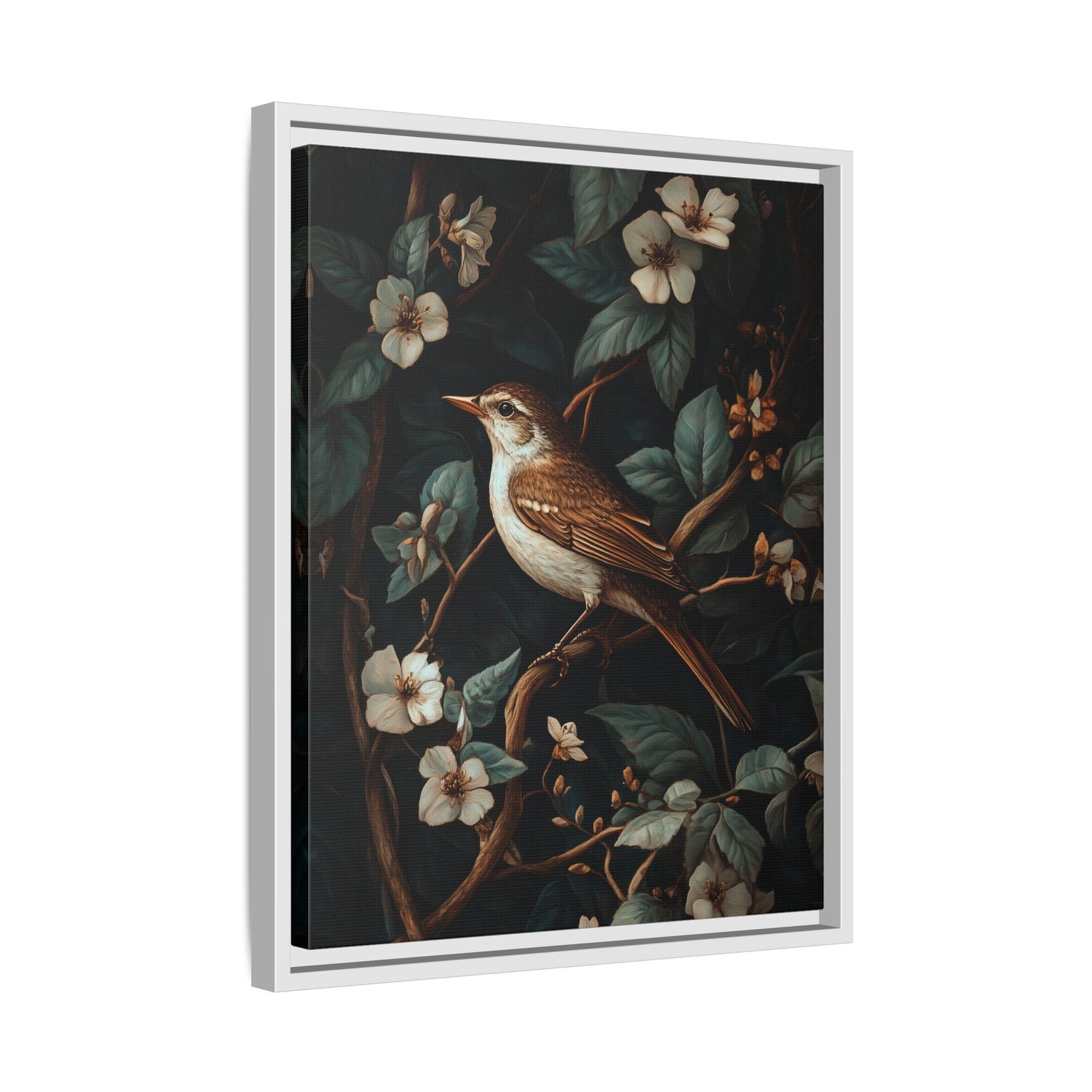 Framed Canvas - Serenade Among Blossoms