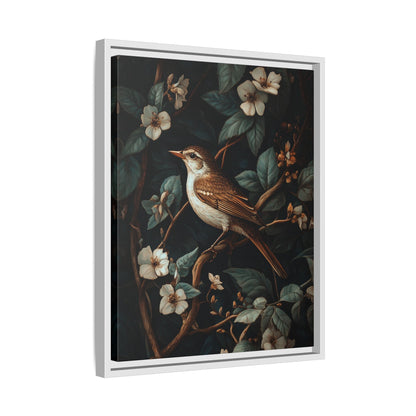 Framed Canvas - Serenade Among Blossoms