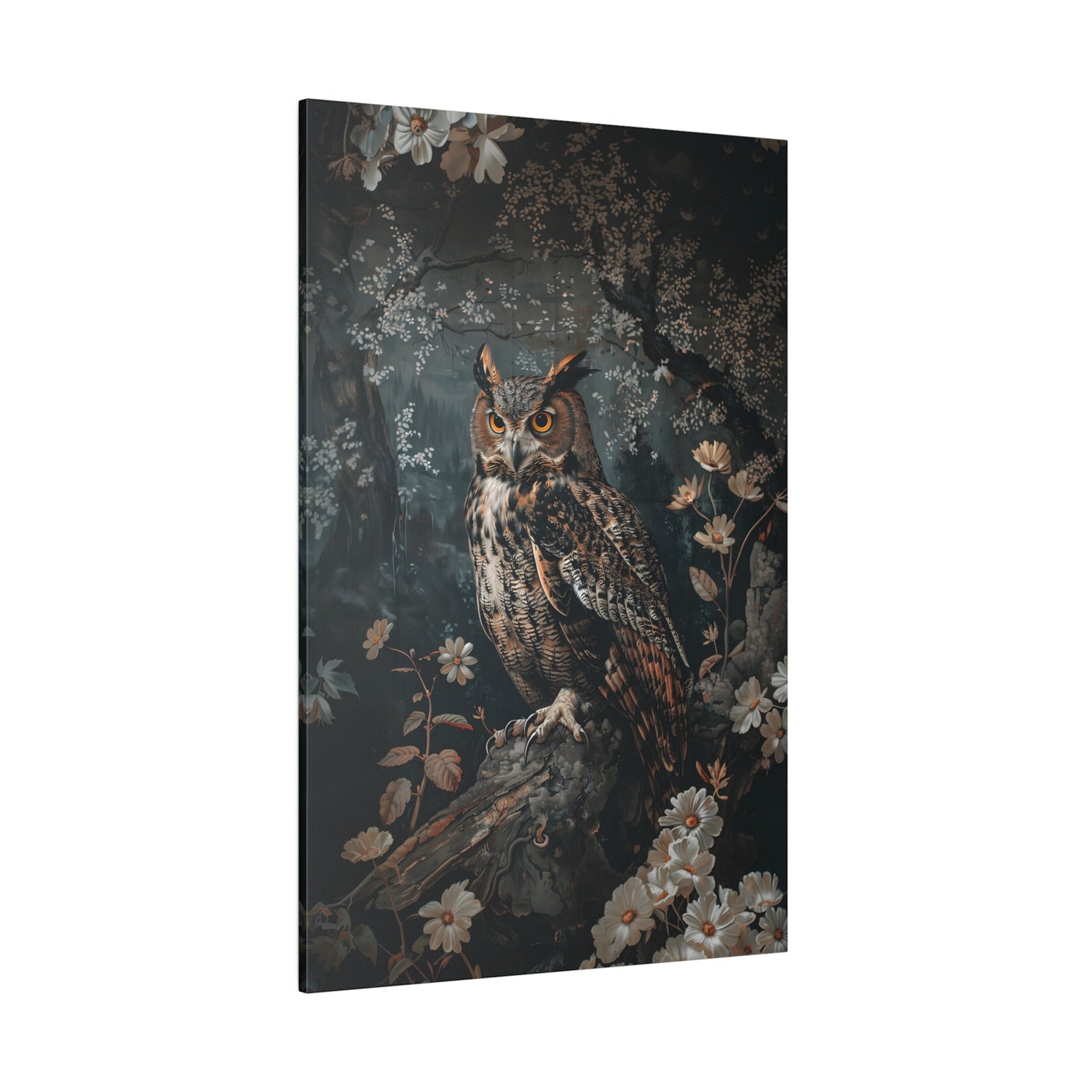 .75" Matte Canvas - Midnight Watchful Owl
