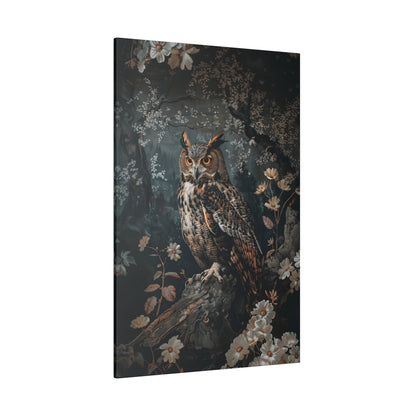 .75" Matte Canvas - Midnight Watchful Owl