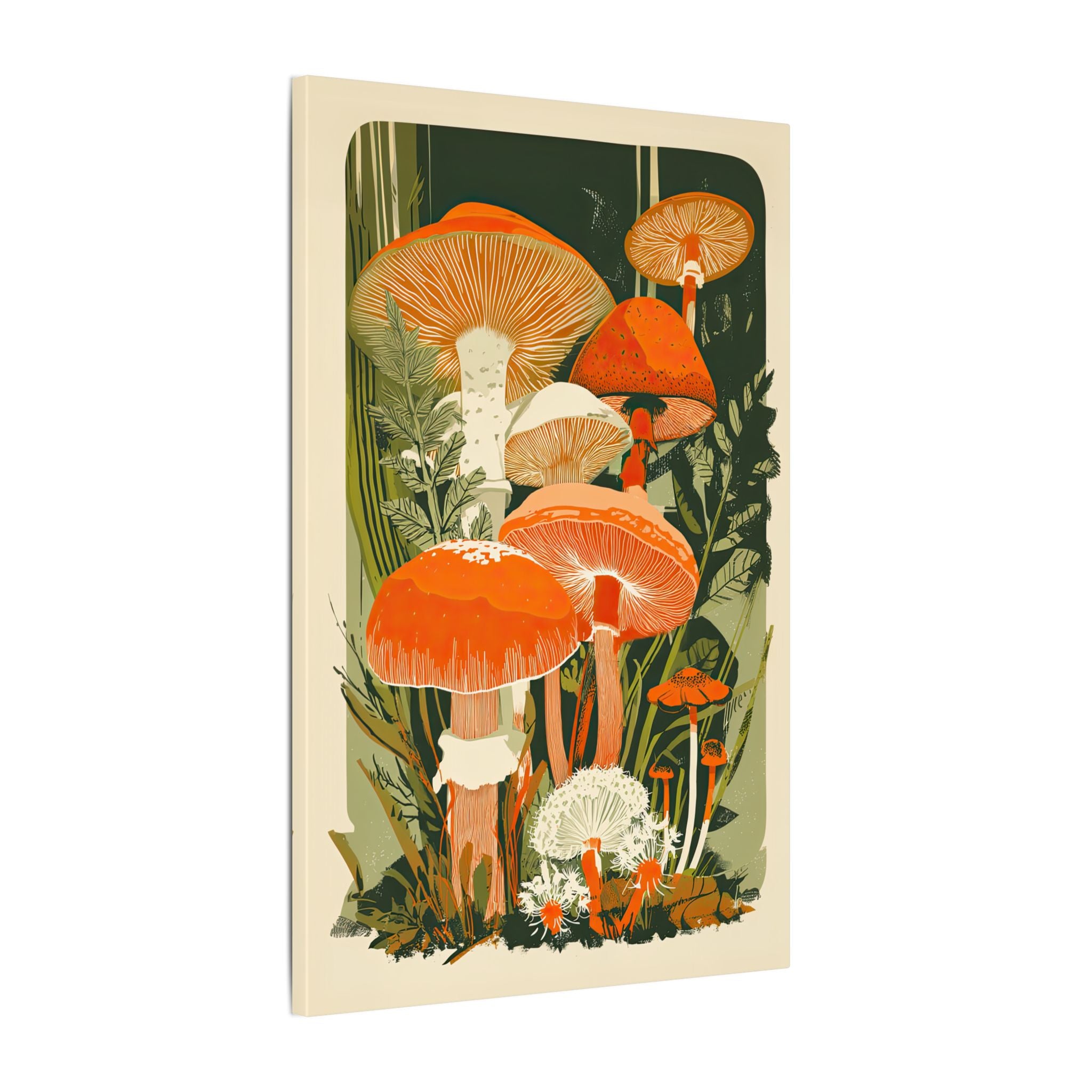 .75" Matte Canvas - Groovy Woodland Mushrooms