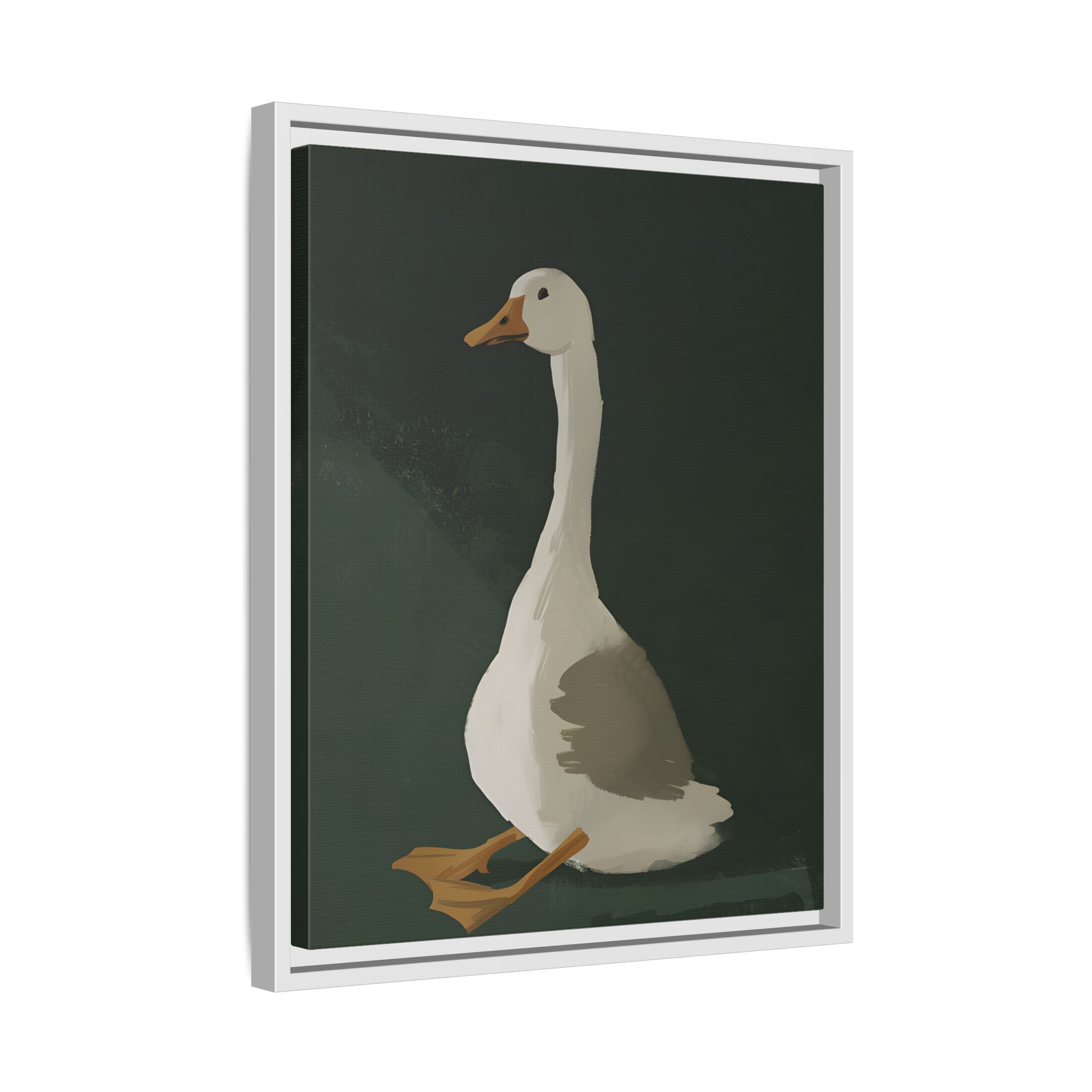 Framed Canvas - Sitting Goose in Spotlight