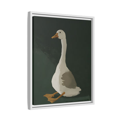 Framed Canvas - Sitting Goose in Spotlight