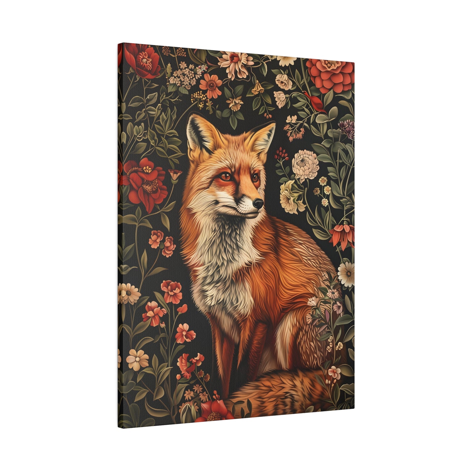 .75&quot; Matte Canvas - Fox Amongst Floral Whimsy