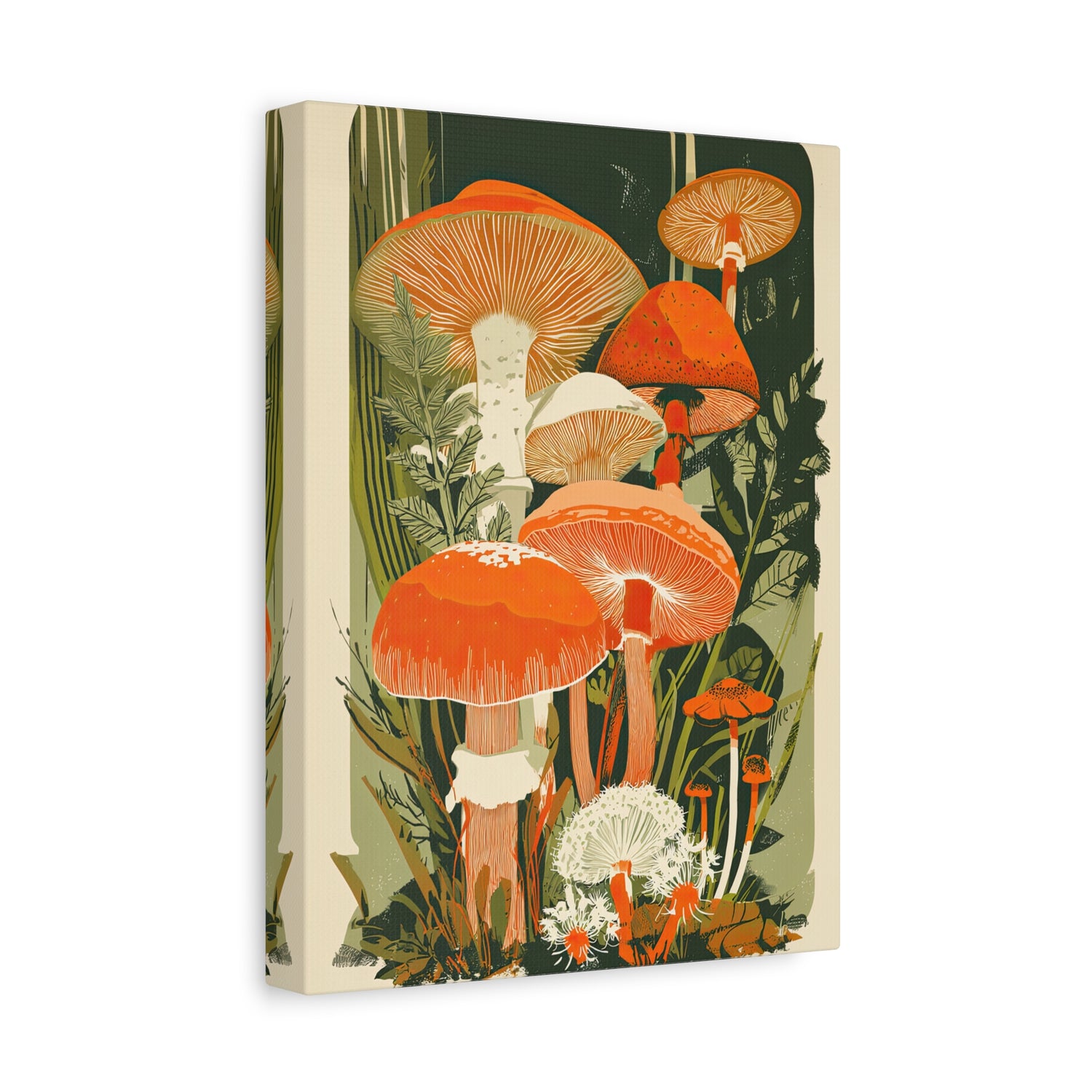 1.25" Matte Canvas - Groovy Woodland Mushrooms